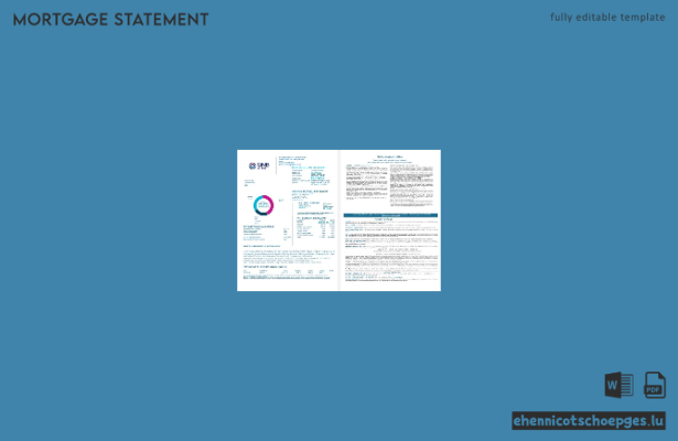 Hypothekenabrechnung der Qatar QNB Alahli Bank in Word- und PDF-Formaten 1-2 Beispielvorschau